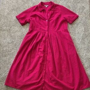 Jessica London Fuchsia Button-Down Midi Dress